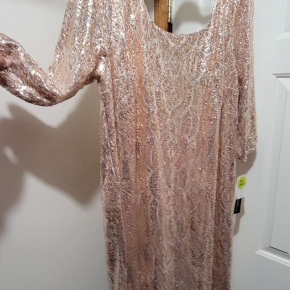 My Michelle Juniors Rose Gold Sequins Dress (read description) * - Picture 2 of 12